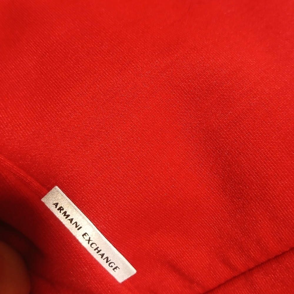 Armani Exchange Women's Vibrant Red Zip-Up Hoodie - Picture 13 of 13